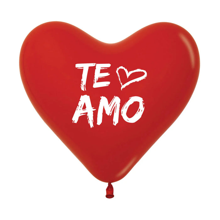 Globo Corazon Fashion Rojo Te Amo Moderno 12" x 50 Unidades Sempertex