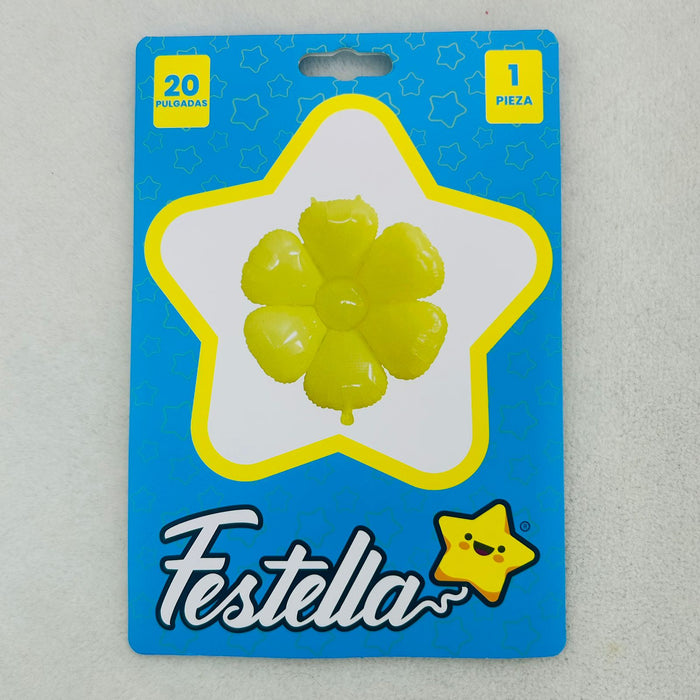 Globo De Flor Margarita Amarillo 20" x 1 Unidad