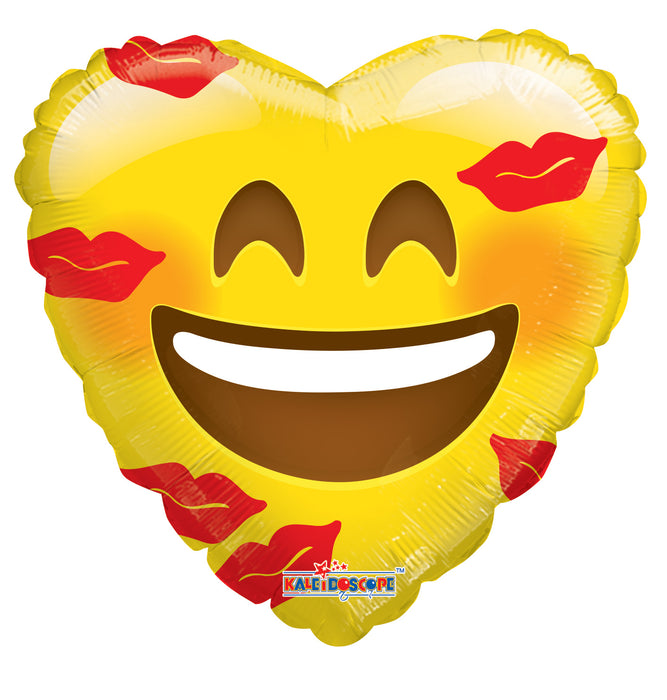 Globo Metalizado Corazon Emoji Besos 18" Ref. 46