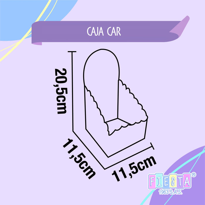 Caja Car Espaldar Feliz Dia Corazon x 1 Unidad