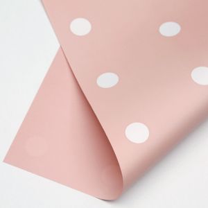 Papel Coreano Impreso Polka Paquete x 20 Color Rosado Lunares Blancos