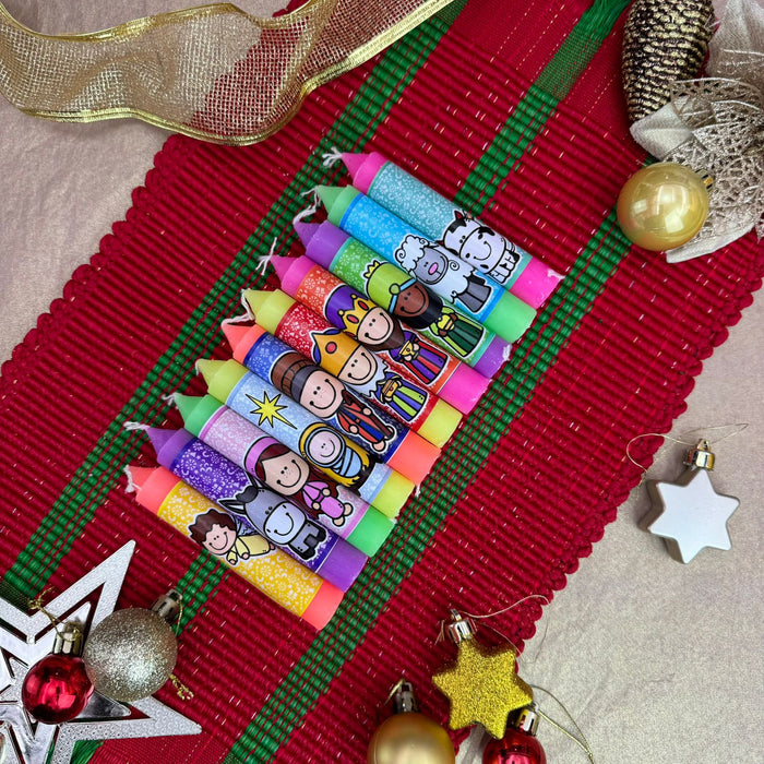 Velitas Pesebre Neon Referencia 2 x 10 Unidades