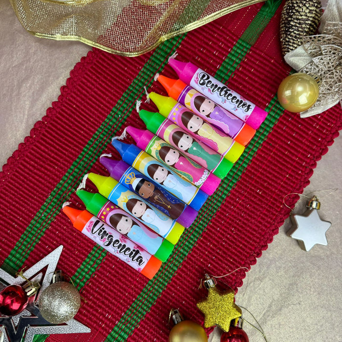 Velitas Virgencitas Neon Referencia 1 x 10 Unidades