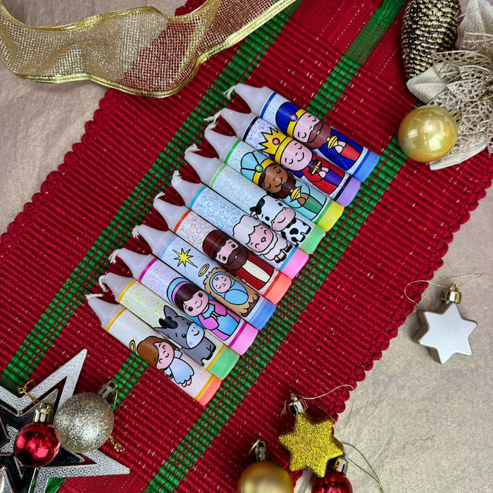 Velitas Pesebre Neon Degrade Referencia 9 x 10 Unidades