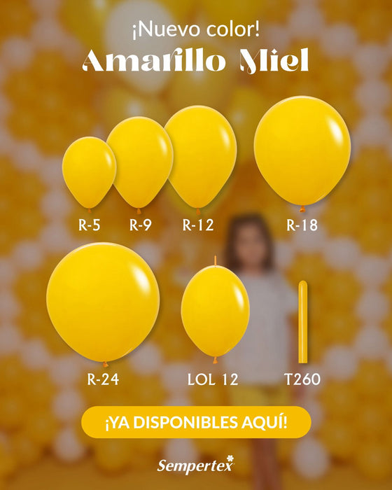 Globo Amarillo Miel Fashion R18 X 50 Unidades Sempertex