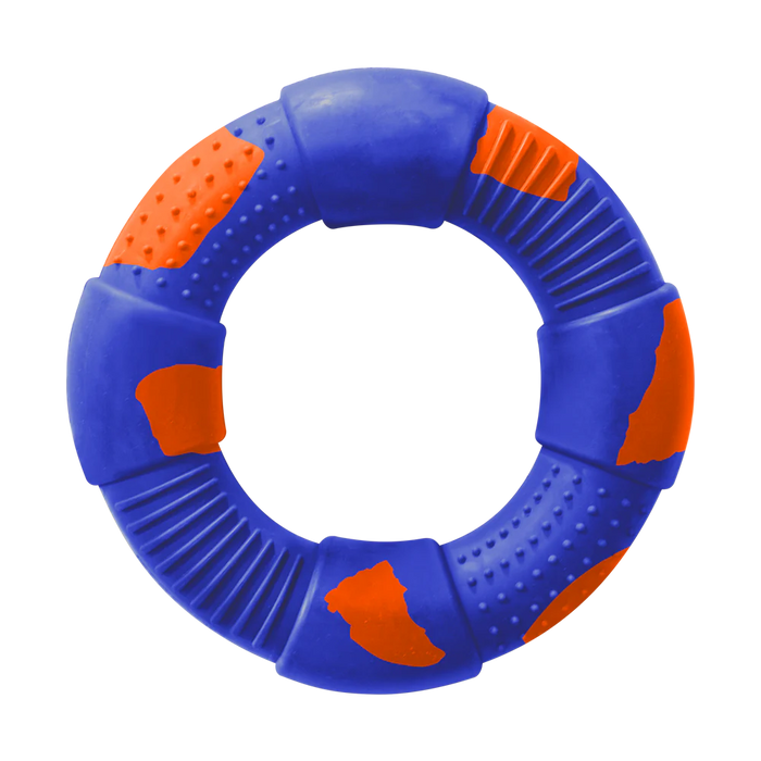 Juguete Aro Grande Azul Rey/Naranja Para Macotas x 1 Unidad