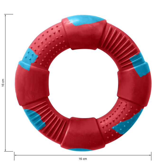 Juguete Aro Grande Rojo/Azul Caribe Para Macotas x 1 Unidad