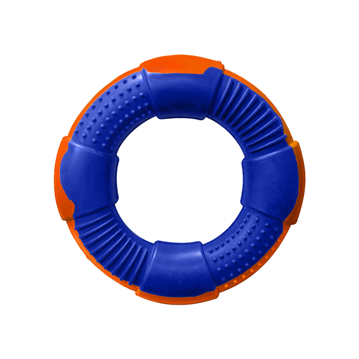 Juguete Aro Mediano Azul Rey/Naranja Para Macotas x 1 Unidad