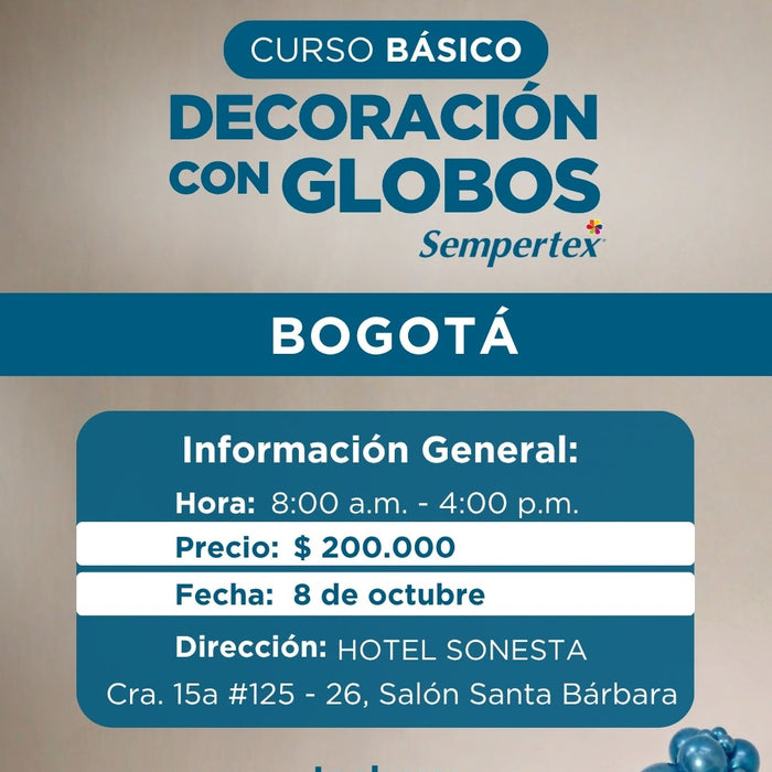 Curso Basico En decoracion Con Globos Bogota 08 De Octubre 2026