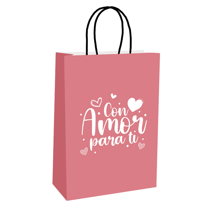 Bolsa Regalo Mediana Rosada x 1 Unidad
