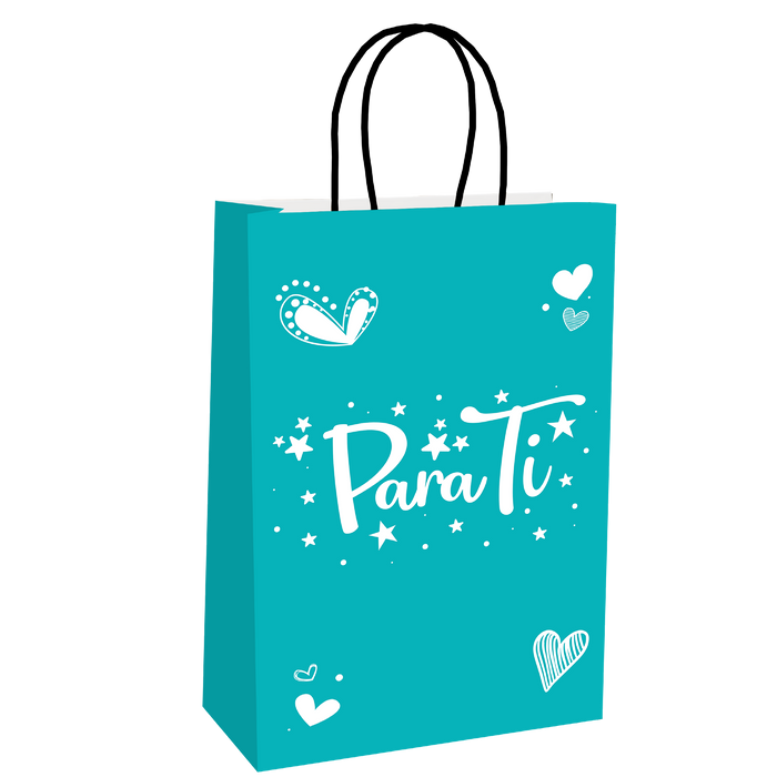 Bolsa Regalo Mediana Aguamarina x 1 Unidad