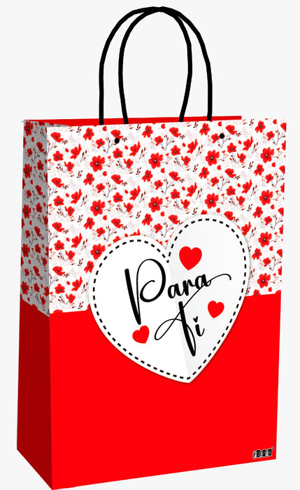 Bolsa Regalo Mediana Para Ti Flores x 1 Unidad