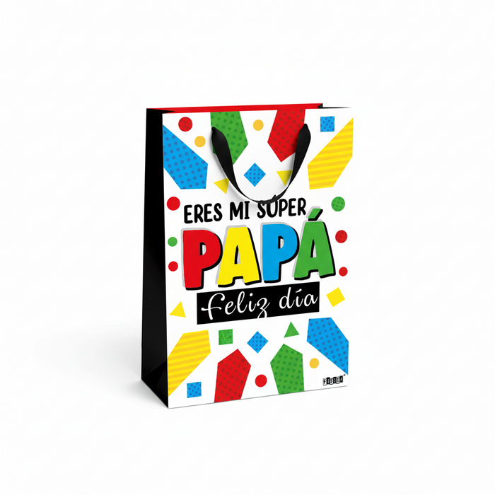 Bolsa Regalo Pequeña Super Papá x 1 Unidad