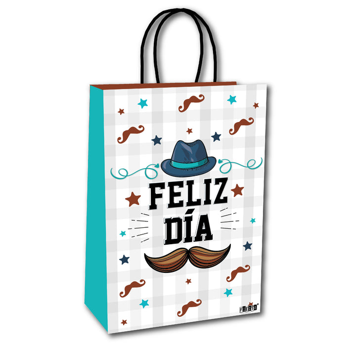 Bolsa Regalo Pequeña Feliz Dia Mostacho x 1 Unidad
