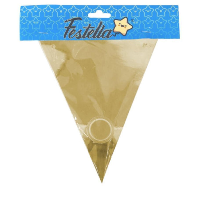 Banderin Metalizado Dorado Festella