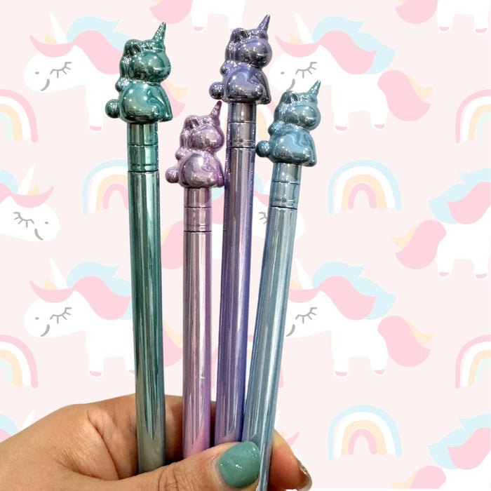 Esfero Metalizado 0.7 mm Unicornio Lila con Puntero