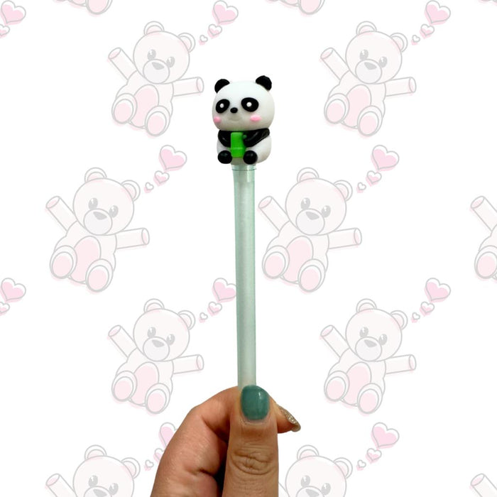 Boligrafo Punta Fina 0.5 MM Borrable Oso Panda Verde Plata X 1