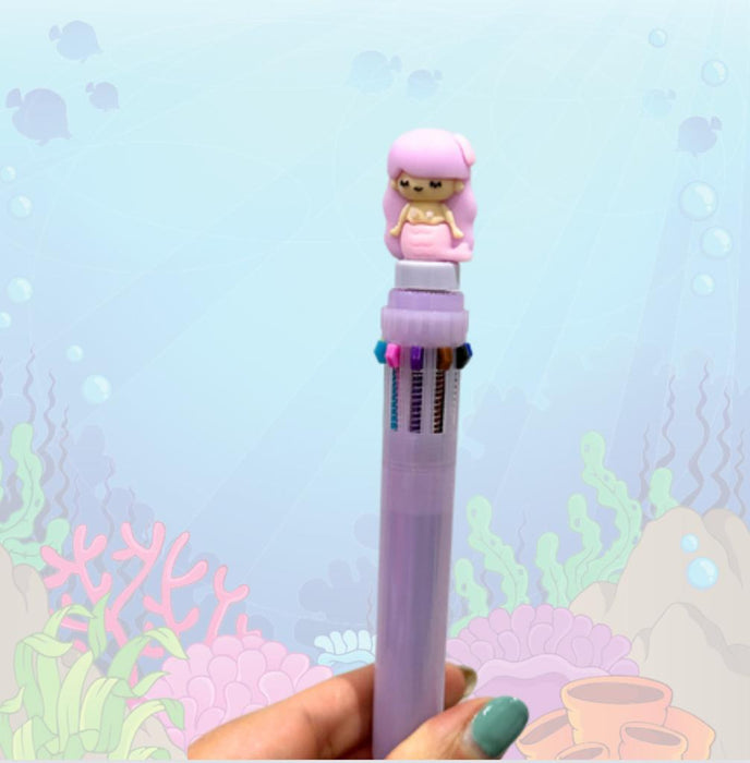 Esfero Giratorio 10 minas Multicolor Sirena Lila X 1