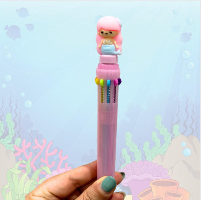 Esfero Giratorio 10 minas Multicolor Sirena Rosa X 1