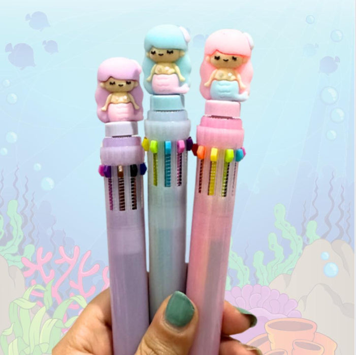 Esfero Giratorio 10 minas Multicolor Sirena Lila X 1