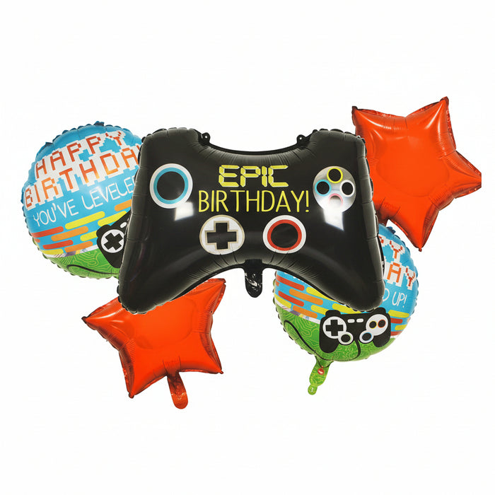 Bouquet de Globos Control Estrellas Rojo Epic Birthday X 5 Piezas