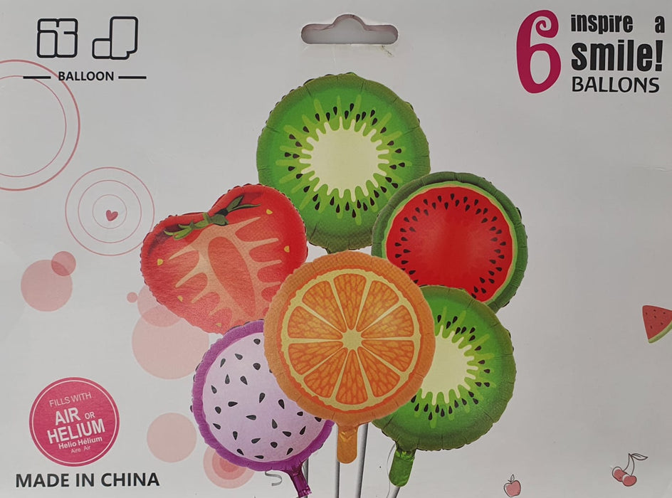 Bouquet de Globos Frutas Tropicales X 6 Piezas