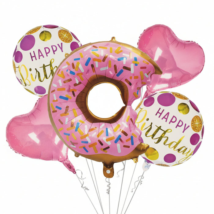 Bouquet de Globos Happy Birthday Dona X 5 Piezas