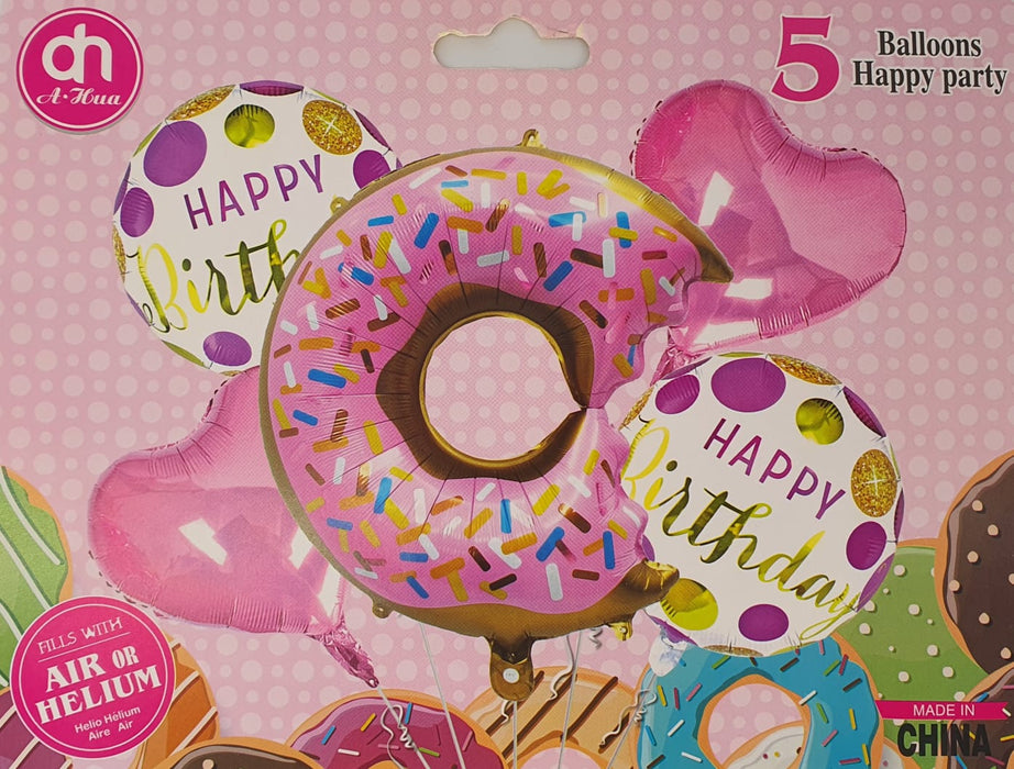 Bouquet de Globos Happy Birthday Dona X 5 Piezas