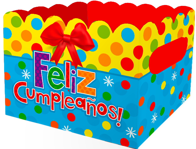 Caja Ancheta Grande Feliz Cumpleaños Moño x 1 unidad