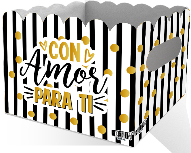 Caja Ancheta Grande Rayas Negras x 1 unidad