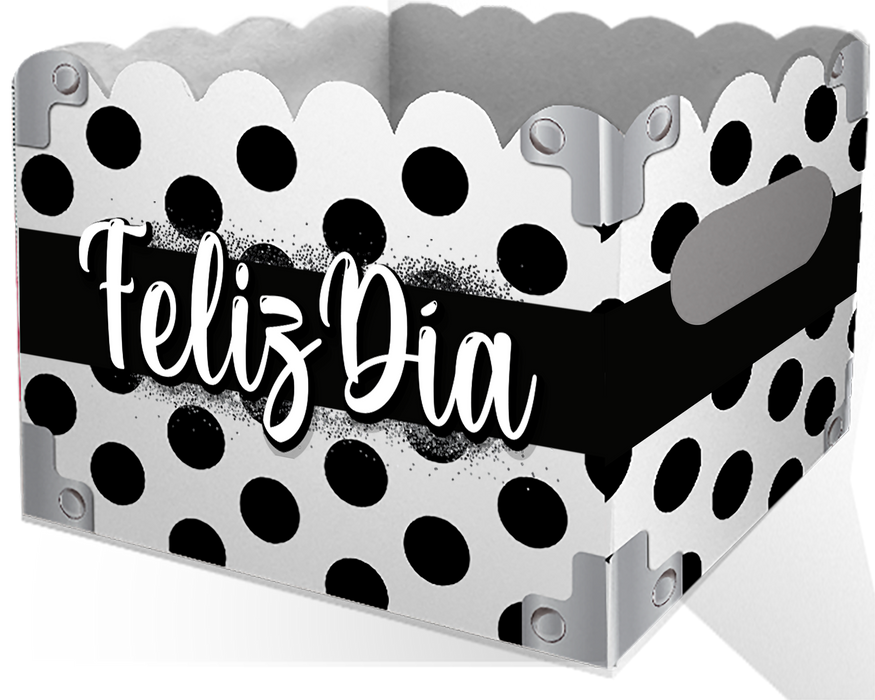Caja Ancheta Grande Feliz Dia Punto Negro x 1 unidad