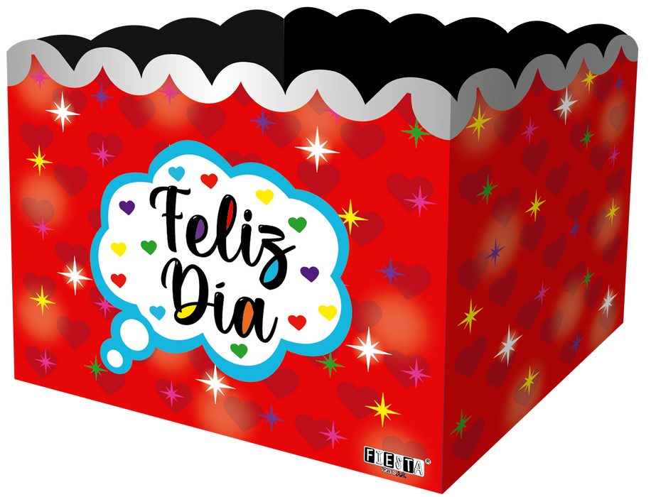 Caja Ancheta Grande Feliz Dia Roja  x 1 unidad