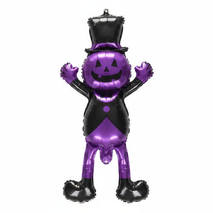 Globo Metalizado Halloween Hombre Calabaza Violeta 10” X 1 Unidad