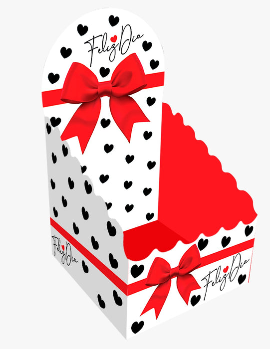 Caja Car Espaldar Feliz Dia Moño Rojo x 1 Unidad