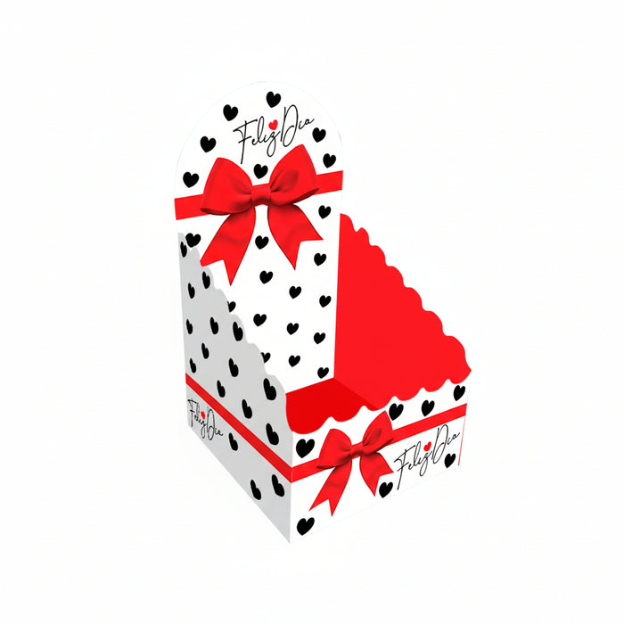 Caja Car Espaldar Feliz Dia Moño Rojo x 1 Unidad