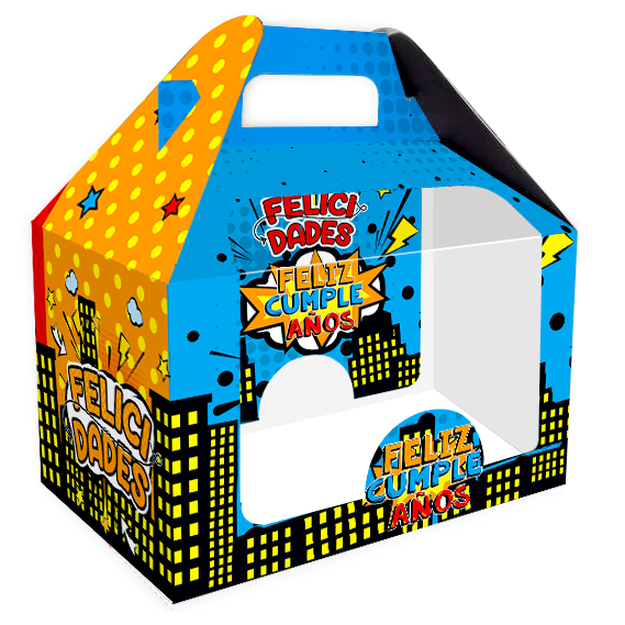 Caja Feliz Pequeña Acetato FelizCumpleaños Comic x 1 Unidad