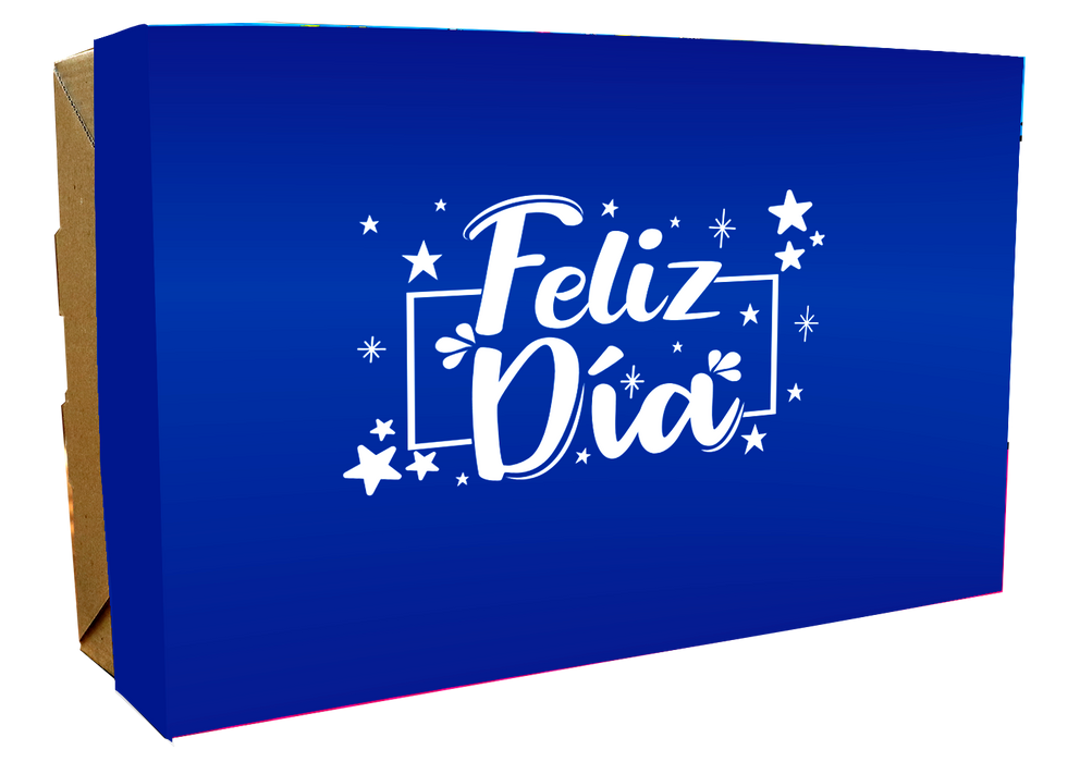 Caja Obsequio Grande Metalizada Azul x 1 Unidad