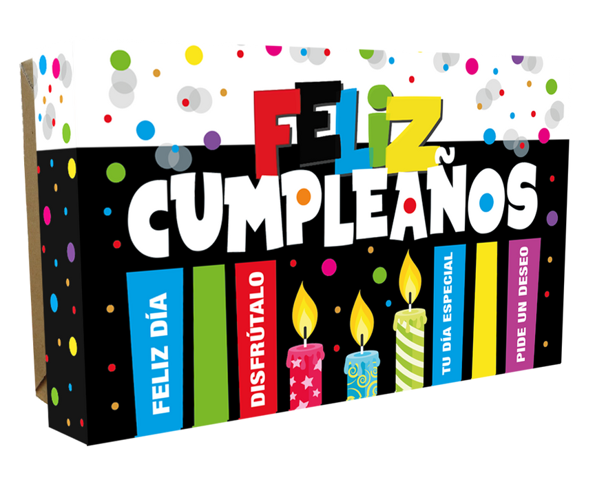 Caja Obsequio Grande Feliz Cumpleaños Velas x 1 Unidad
