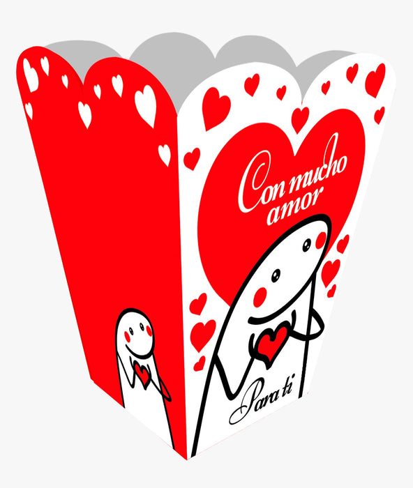 Caja Piramide Mediana Con Mucho Amor Para Ti Flork x 1 Unidad