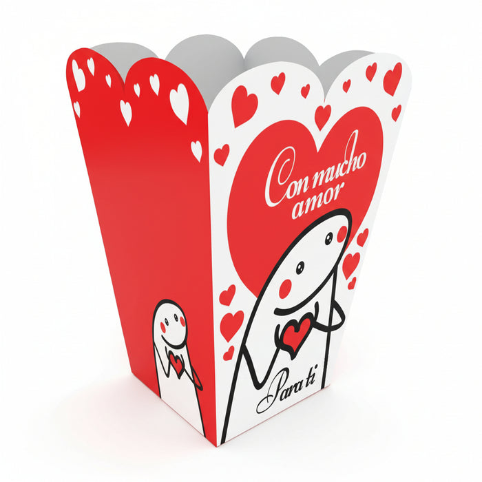 Caja Piramide Mediana Con Mucho Amor Para Ti Flork x 1 Unidad