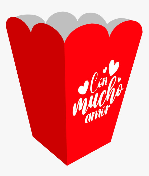 Caja Piramide Mediana Con Mucho Amor x 1 Unidad