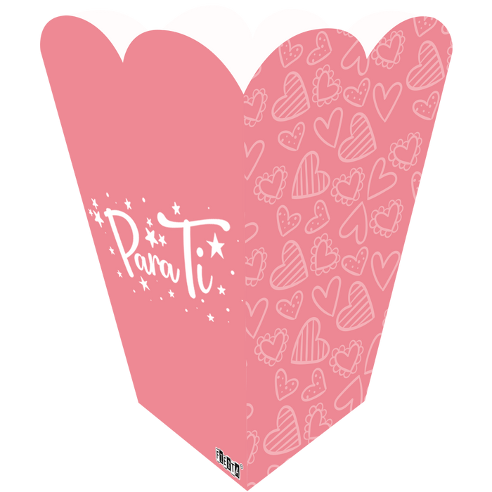 Caja Piramide Mediana Rosada x 1 Unidad