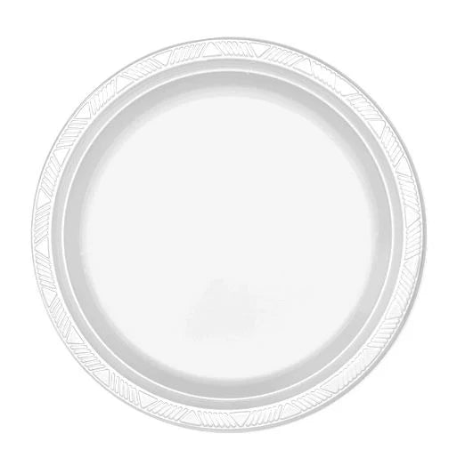 Plato Deluxe Grande Blanco 22 cm  x 10 Unidades Sempertex