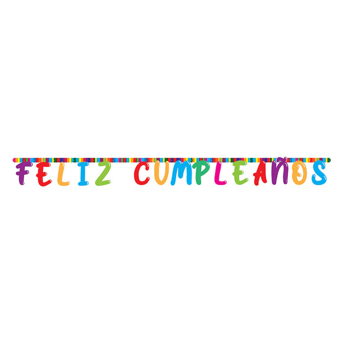 Cartel de Letras Feliz Cumpleaños Festivo x 1 Unidad