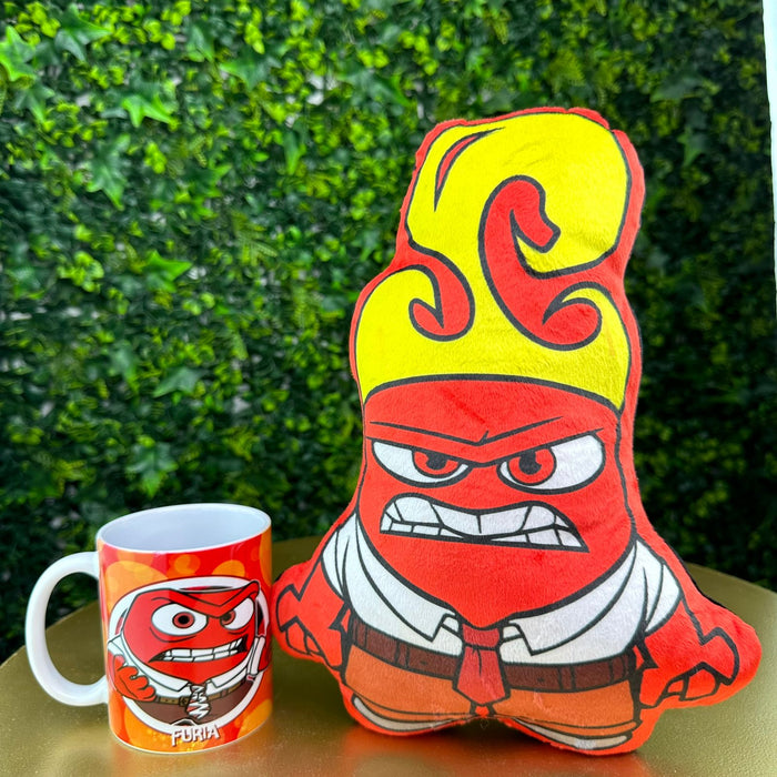 Combo Cojin Mediano De Furia Intensamente + Mug x 1 Unidad