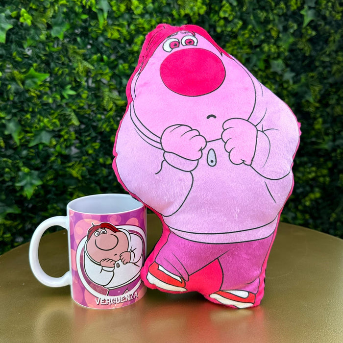 Combo Cojin Mediano De Verguenza Intensamente + Mug x 1 Unidad