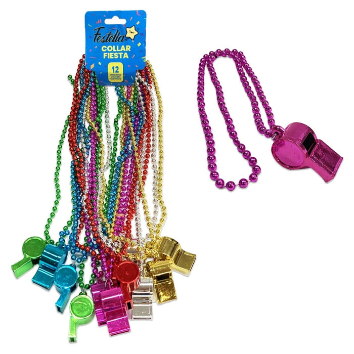 Collar Pito Para Fiesta paquete x 12 Unidades