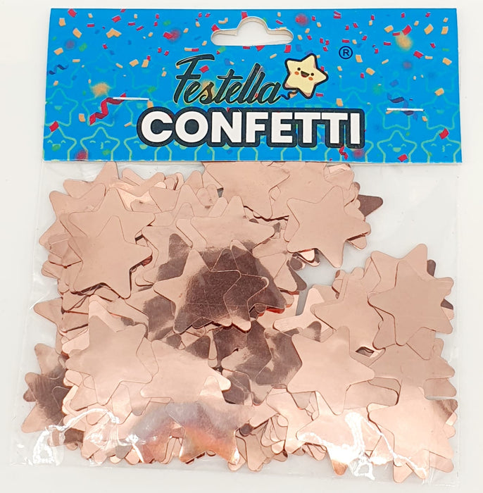 Confetti Estrella Para Globo Dorado Rosa