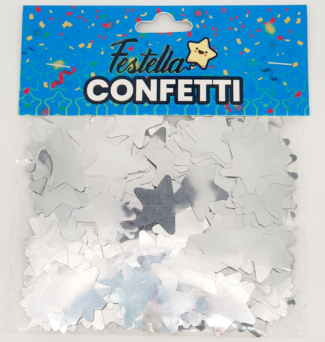 Confetti Estrella Para Globo Plata