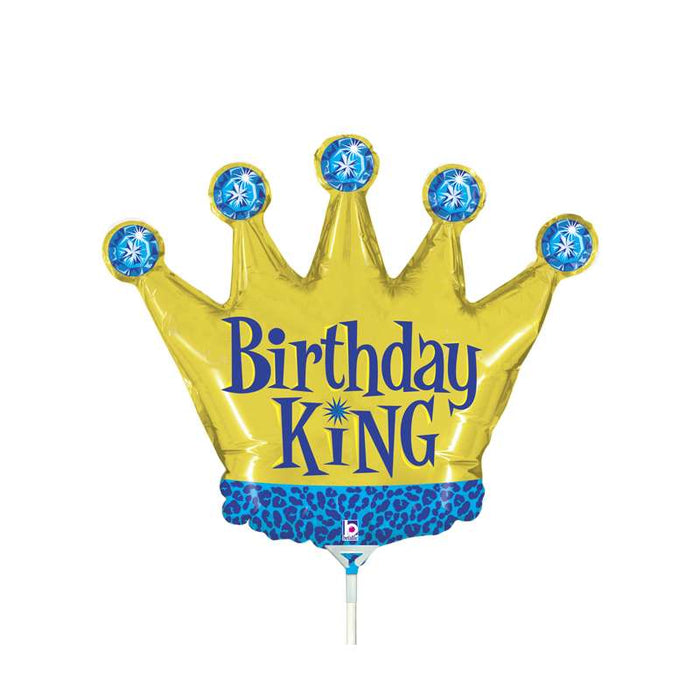 Globo Metalizado Corona Birthday King 14 "